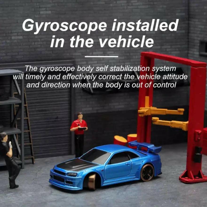 Turbo Racing C64 Desktop Drift Car(With Gyro) 1:76 RTR (Blue/Green) | India.