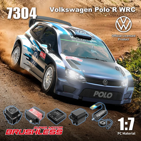 MJX Hyper Go 7304 RC Car 1/7 Volkswagen Polo R WRC RC Rally Car 4S Brushless 60km/H Official Licensed | India