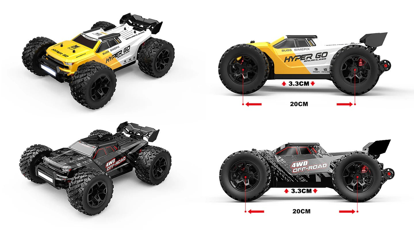 MJX Hyper Go 14207 1/14 Scale Brushless RC Car India – High Speed 4WD Off-Road Truck with 2 Shells | India